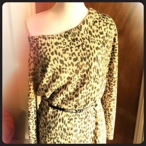 MODA International Leopard Print Sweater Dress